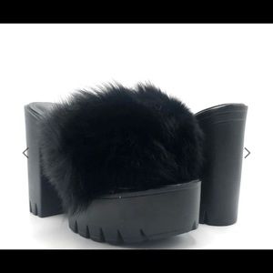 Fur Platform Heels